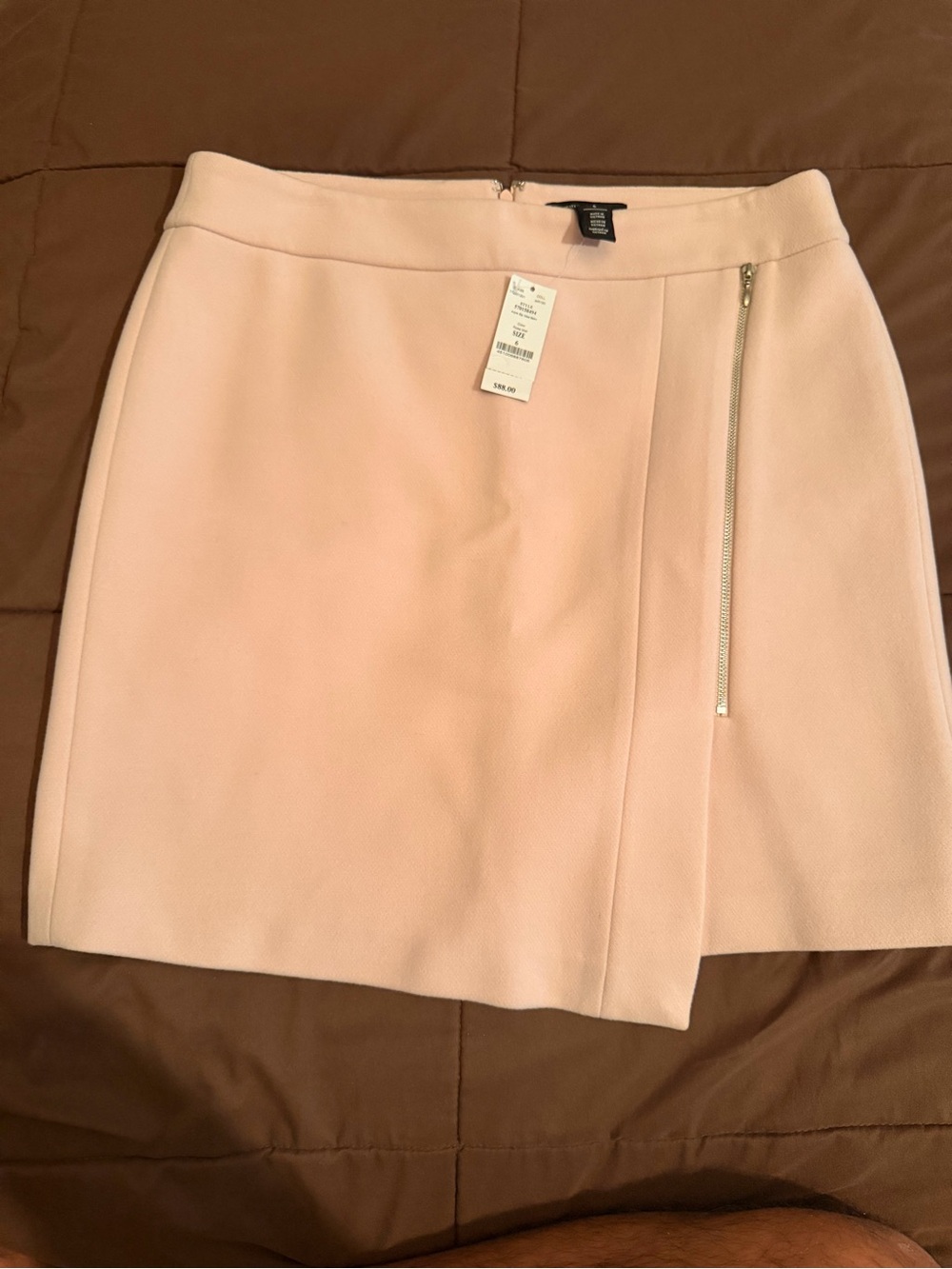 Market Blush Pink Mini Skirt with Zip Detail